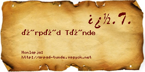 Árpád Tünde névjegykártya